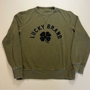 Lucky Brand Men's Olive Crewneck Sweater